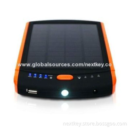Solar Power Bank, 12000mAh with 100-240V AC/DC Charging VoltagesNew